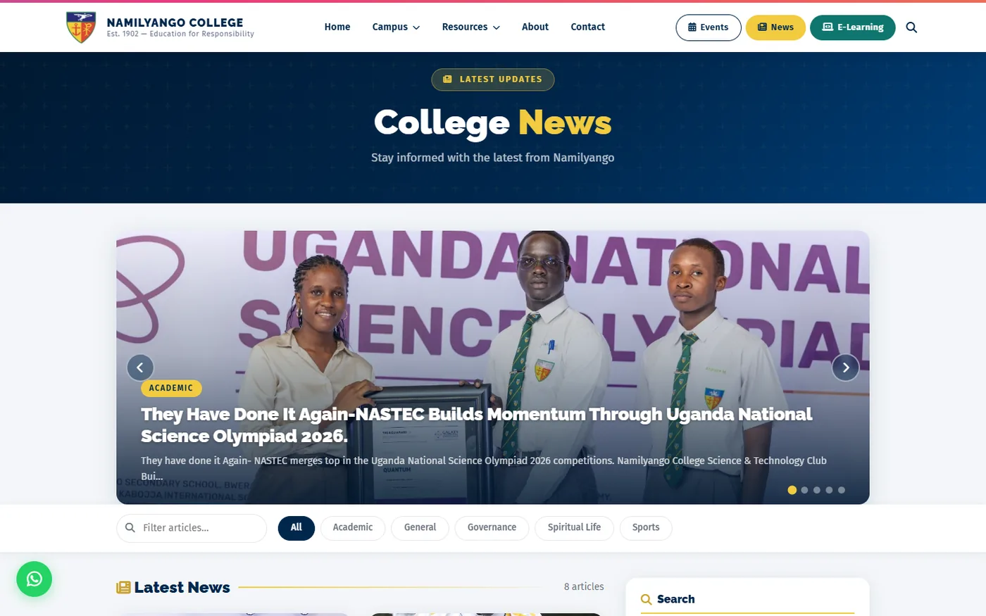 Namilyango College news centre